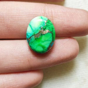 Green turquoise 2.5CTS oval shape  cabochone size 20x15x3mm