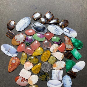 Mix stone cabochons 50 pieces lot mix size
