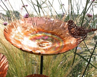 Copper Garden Chalice Birdbath Sculpture Large