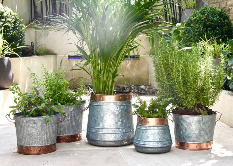 Zinc and Copper Patio Planter Small LTZAF033S
