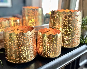 Set Of Three Tangier Candle Votives