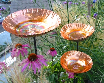 Set of 3 Copper Chalice Garden Sculptures Special Offer LT046