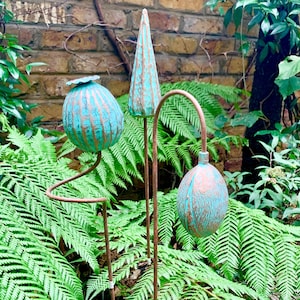 Three Flower Seedhead Garden Stakes