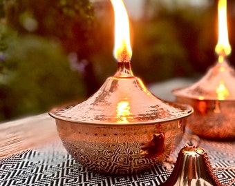 Oil Burning Tabletop Garden Bowl Lantern