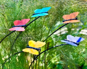 Butterfly Garden Stakes (Set of 5) – Powder-Coated Metal Art