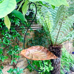 Copper Leaf Hanging Birdfeeder