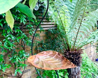 Copper Leaf Hanging Birdfeeder