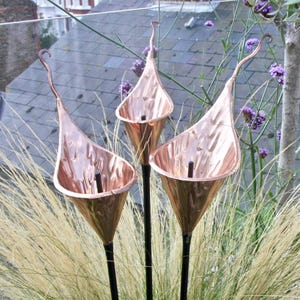 Fluted Copper Lily Sculpture