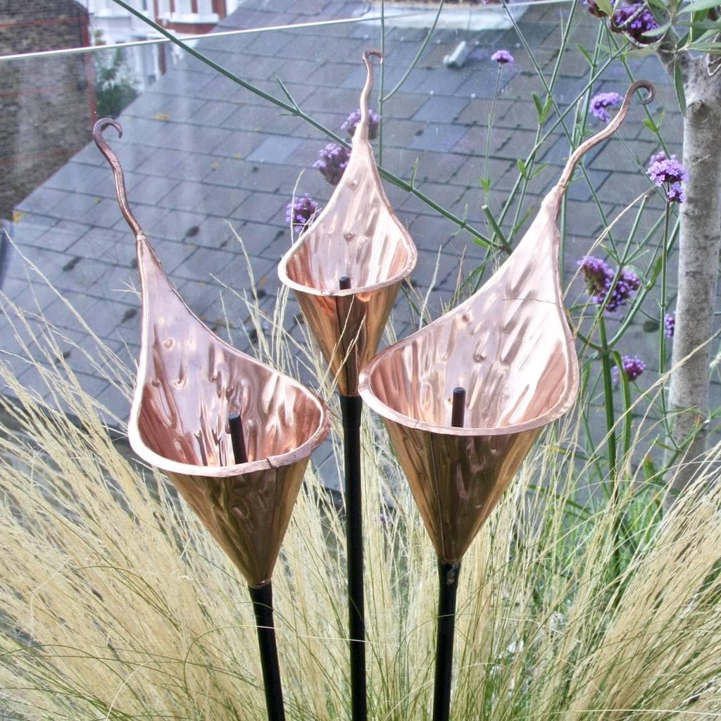 Fluted Copper Lily Sculpture