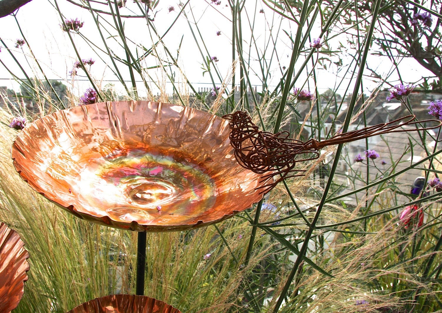 Copper Garden Chalice Birdbath Sculpture Large LT200L