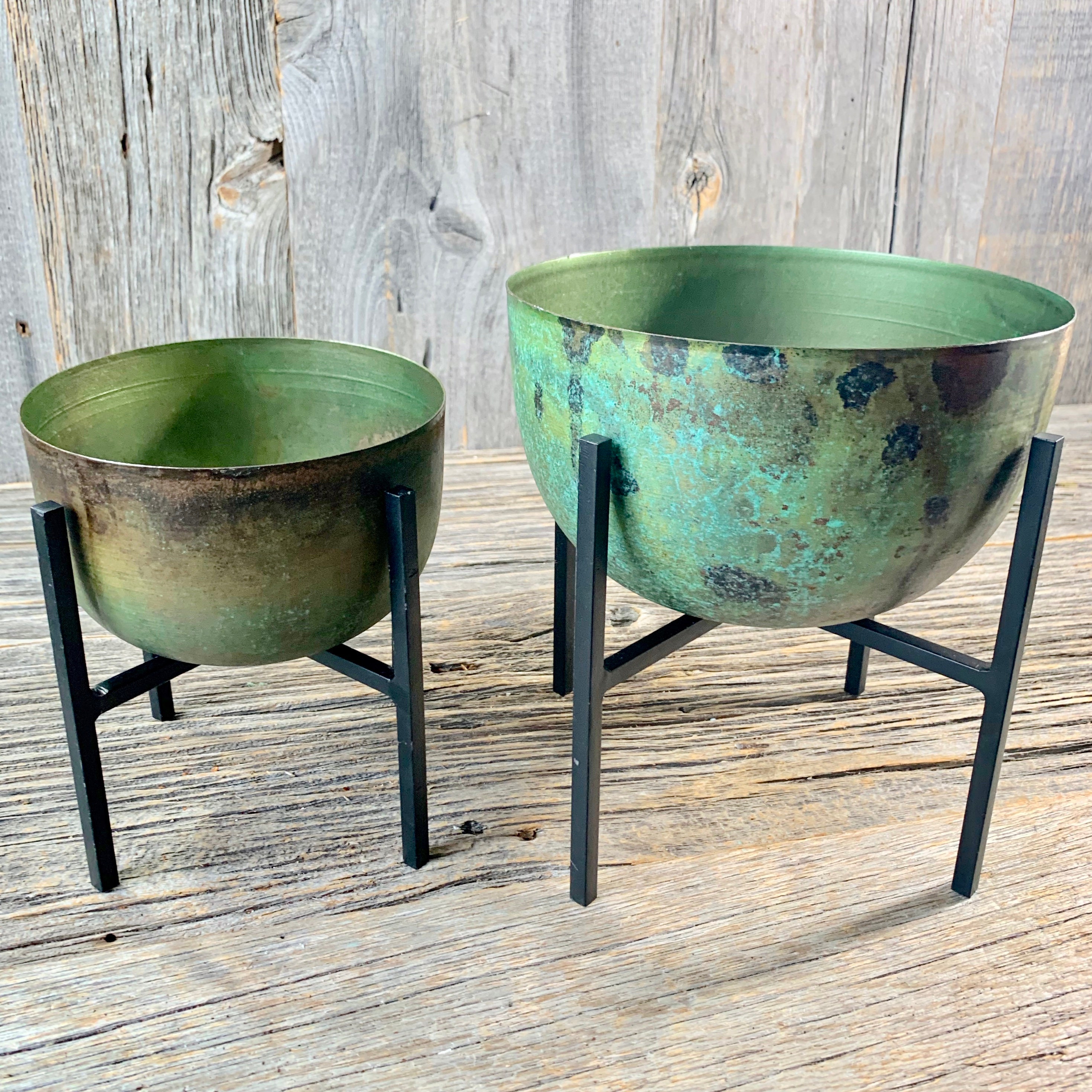 Pair Of Verdigris Planters On Stand LTZKR029 Etsy