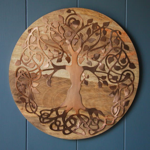 Wood Mounted Copper Tree of Life Wall Art LTDI005WD Etsy