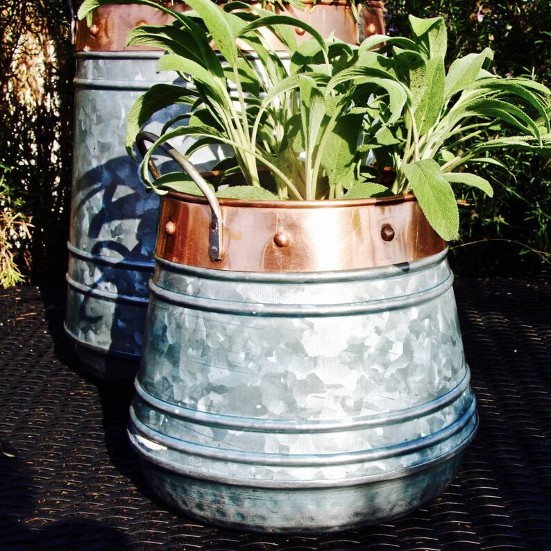 Zinc and Copper Patio Planter Small LTZAF033S