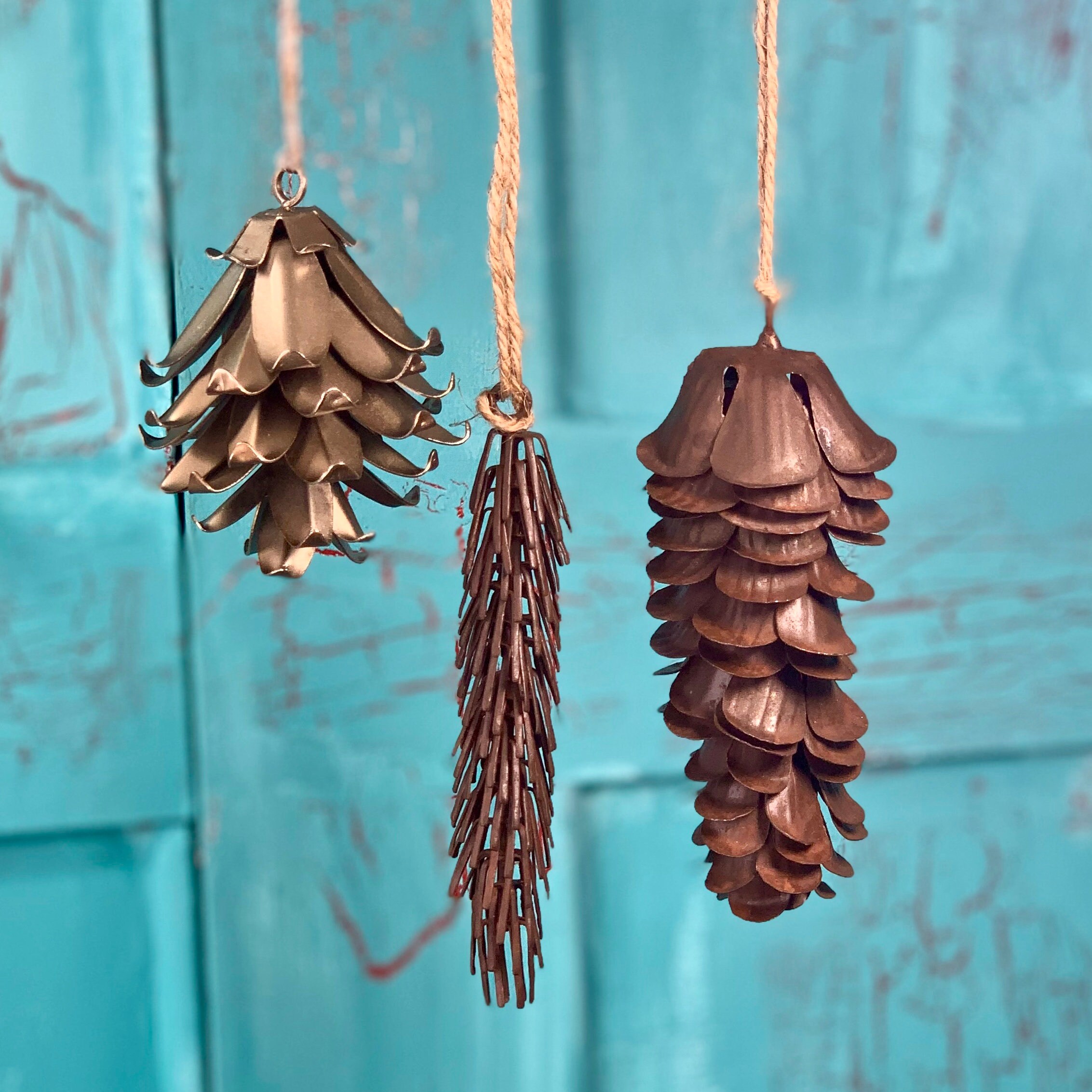 Metal Pine Cone Ornament Etsy