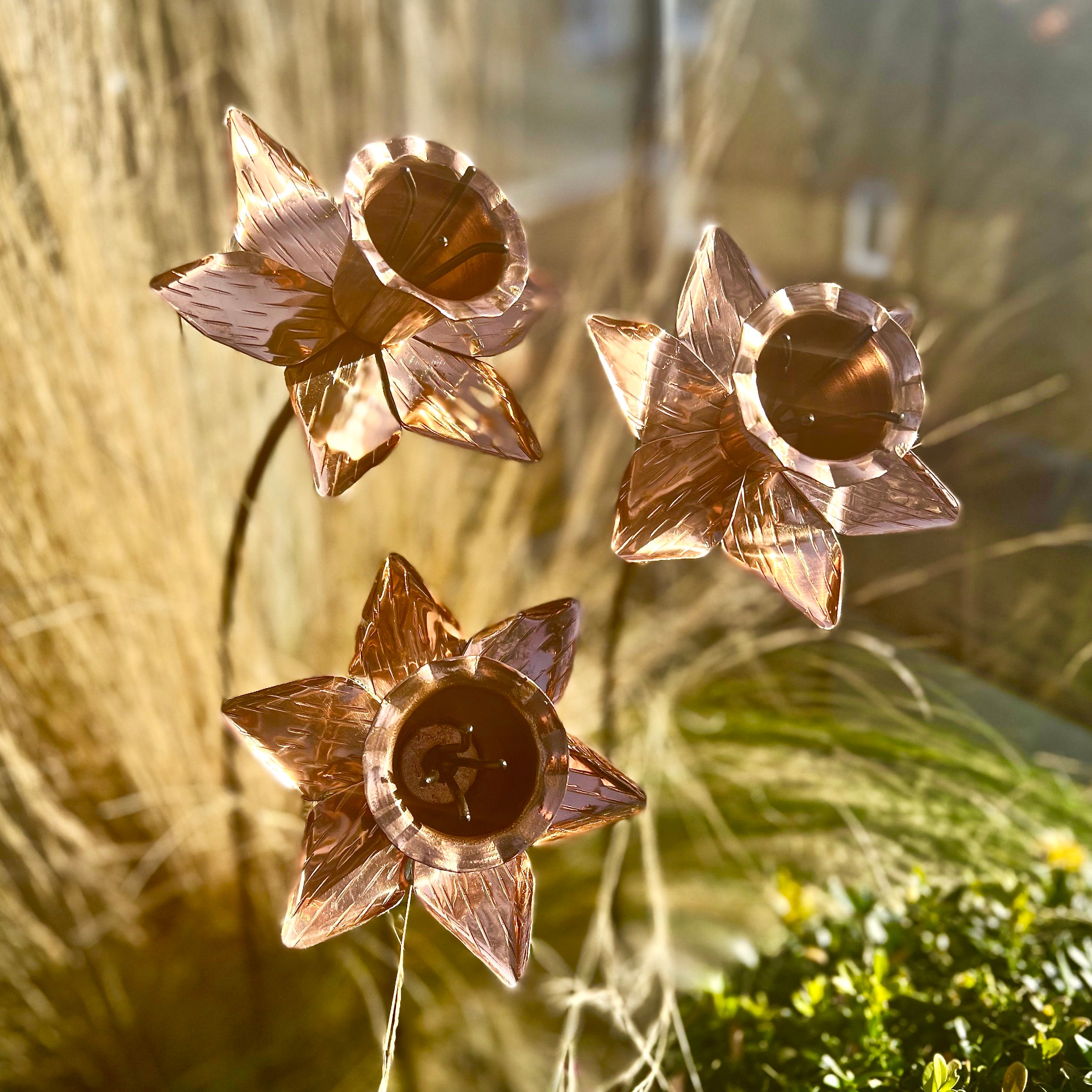 Trio of Copper Daffodil Sculptures LTZAF147 - Etsy