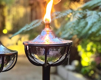 Silver Bowl Garden Torch 