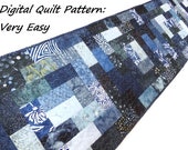 Table Runner Quilt Patterns, Table Runner Patterns, Modern Quilt Pattern, Scraps or Jelly Roll Pattern, Digital Download, Very Easy Beginner