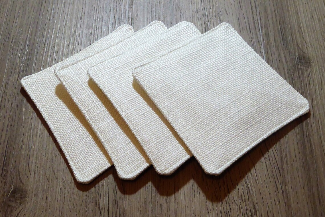 White Coasters Fabric Coasters Cloth Coasters Coaster Etsy