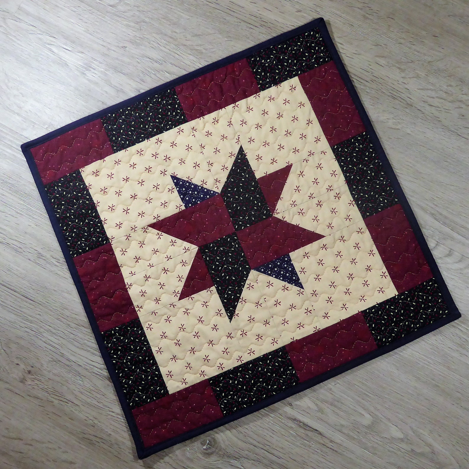 Patriotic Star Table Runner Quilt Pattern, Scraps or Strips (digital ...