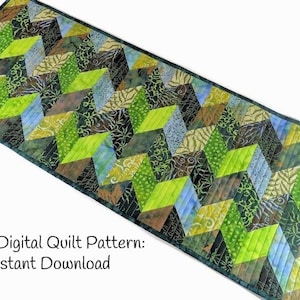 Table Runner Quilt Patterns, Quilted Table Runner Patterns, 2 1/2 inch Strips or Jelly Roll Pattern, Digital Download, Intermediate