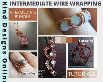 Intermediate Wire Wrapping & Weaving Tutorial Bundle wire wrapping kit Wire Jewelry Tutorial Wire Weave Tutorial Jewelry Making Supplies <3