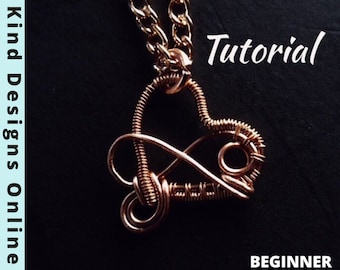 DIY Gift for Her Dainty Infinity Heart Wire Wrap Necklace