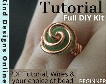 Beginner Ring Tutorial Kit wire jewelry kit Wire ring Tutorial Beginner Wire wrapping Tutorial DIY Jewelry Kit wire ring craft project Gift