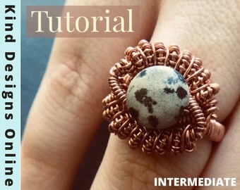 Cupcake Coils, Wire Ring Tutorial, wire weaving tutorial, wire wrapped ring, wire wrapped jewelry, diy craft kit, diy kit, rings for women
