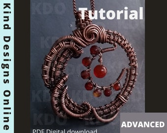 Celestial Twists Pendant, Crescent Moon Necklace Wire Wrap Tutorial Wire Weaving Tutorial Wire Moon Tutorial Wire Pendant Wire Work Tutorial