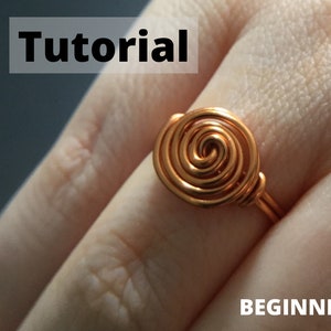 Rose Ring Tutorial Wire Wrapped Ring for Beginner, Spiral ring how to guide & PDF file kit, How to wire wrap Jewelry, DIY jewelry Craft Gift