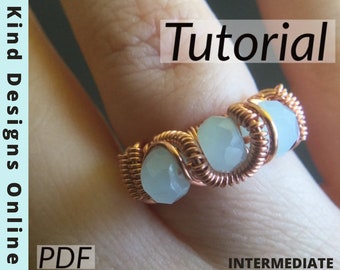 Evolving Waves Ring Tutorial - Wire wrap ring tutorial - Easy wire ring tutorial - DIY jewelry Making - wire weaving tutorial  Ring Tutorial