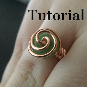Spiraling Ring Tutorial Beginner ring Wire wrapping Tutorial DIY Pattern Jewelry Tutorial Wire, WIRE Ring Tutorial, Easy Ring DIY Gift image 10