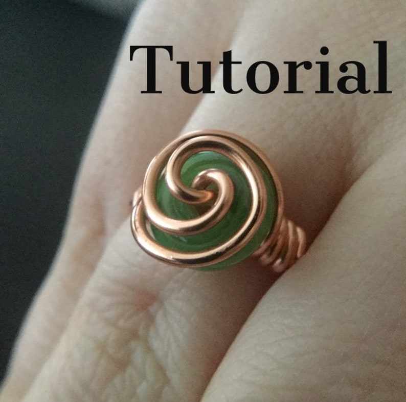 Spiraling Ring Tutorial Beginner ring Wire wrapping Tutorial DIY Pattern Jewelry Tutorial Wire, WIRE Ring Tutorial, Easy Ring DIY Gift image 10
