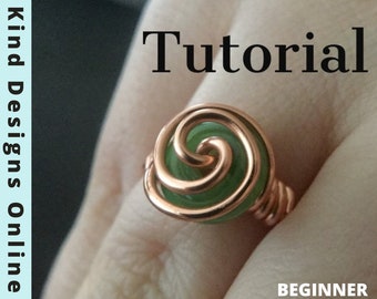 Spiraling Ring Tutorial Beginner ring Wire wrapping Tutorial DIY  Pattern Jewelry Tutorial Wire, WIRE Ring Tutorial, Easy Ring DIY Gift