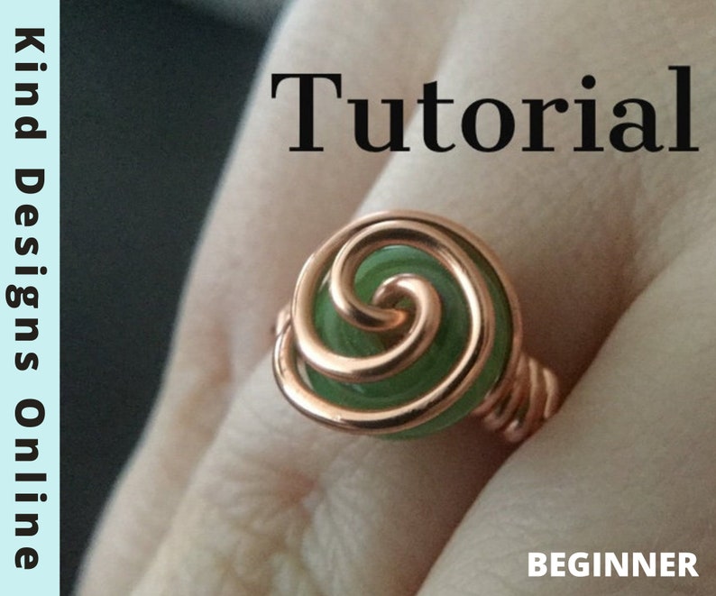 Spiraling Ring Tutorial Beginner ring Wire wrapping Tutorial DIY Pattern Jewelry Tutorial Wire, WIRE Ring Tutorial, Easy Ring DIY Gift image 1