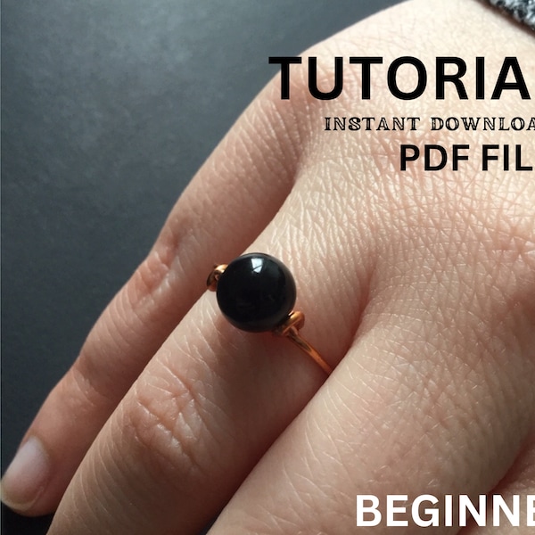 Floating Stone Wire Ring Tutorial Digital Download Beginner Jewelry Step By Step PDF FILE Easy Minimalist Ring DIY Pattern Wire Wrap Crafts