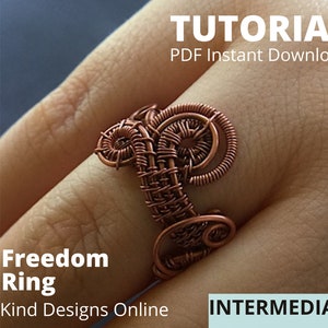 Freeform Ring Tutorial Wire Ring Tutorial Jewelry Tutorial Wire Weave Tutorial Intermediate Wire wrapping Ring Instruction for wire jewelry