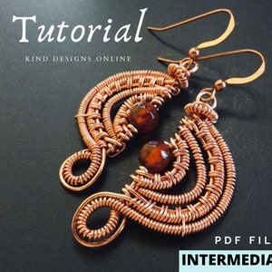 Half And Half Earring Tutorial - How to wire weave Earrings - DIY Wire Wrapping - Jewelry making kit - Digital Download PDF Jewelry Tutorial