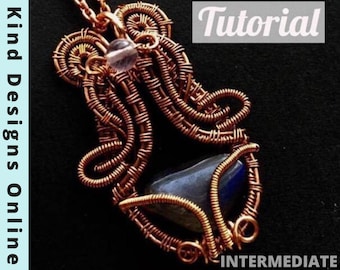 wire wrapped pendant tutorial Symmetrical Wire Wrap Tutorial Jewelry Making PDF Wire Weaving Tutorial DIY  Christmas Gift Digital Download