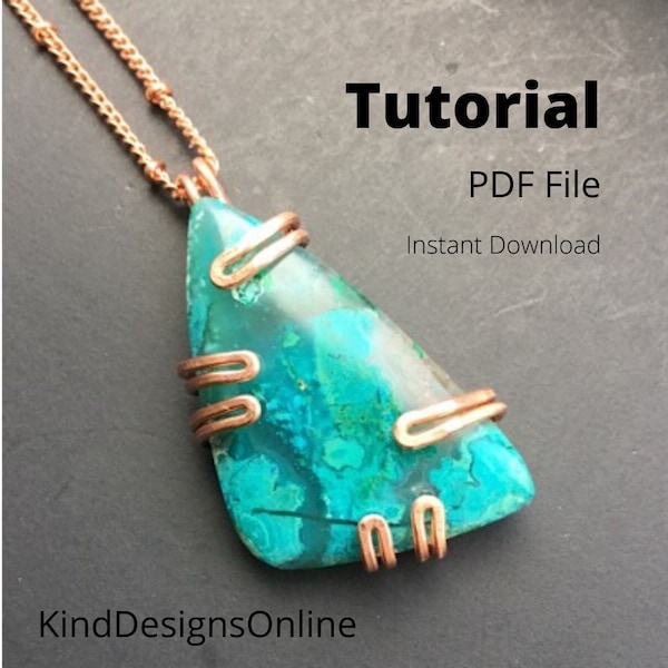 Caged Cabochon Pendant Tutorial - How to Wire Wrap a Weird Shaped cabochon - DIY Wire Wrapping - Wire Prongs Tutorial - Easy Cab tutorial