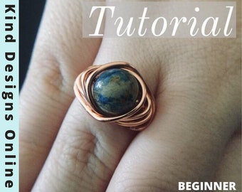 Swirling Ring Easy Wire Tutorial for Beginner Wrappers Wire