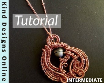 Roiling Coils Instant Download PDF Tutorial - DIY Crafts - Wire Weaving Tutorial - Jewelry Making Tutorial - Intermediate Wire wrap Pendant