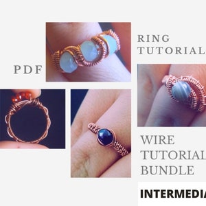 4 Ring Tutorial Bundle - How to make wire woven rings - DIY Wire Wrapped Ring - Wire Tutorials - Wire wrapping without soldering - Handmade