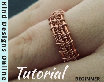 Debonair Ring - Mens Ring Tutorial - Beginner wire wrapping - Wire Weaving Tutorial - Unisex ring Tutorial - Wire Ring Tutorial - Wire Weave