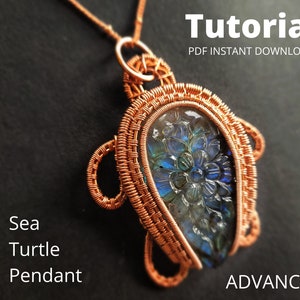 Sea Turtle Pendant Tutorial Wire Weave Tutorial Necklace Animal Jewelry Wire Wrapping Tutorial Wire wrap Jewelry Tutorial Wire Turtle DIY <3