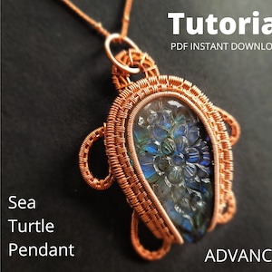 Sea Turtle Pendant Tutorial Wire Weave Tutorial Necklace Animal Jewelry Wire Wrapping Tutorial Wire wrap Jewelry Tutorial Wire Turtle DIY &lt;3