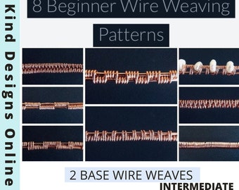 8 Beginner Wire Weaving Tutorial- 2 Base Wires - PDF download - How to make Wire Wrap - Wire Wrapped Jewelry - Make your own gift - Create