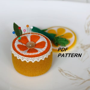 Orange Nadelkissen/Nadelkissen/Nadelkissen Muster/Obstkissen/Handgemacht/Hand nähen/das Haus dekorieren/PDF Muster