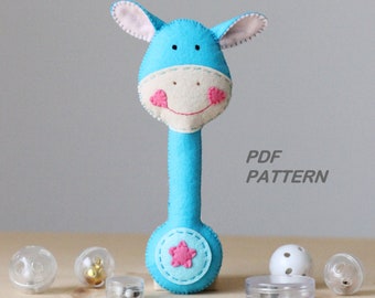 Newborn rattle/Rattle pattern/Donkey rattle/Animal rattle Pattern/Baby shower / Baby toys PDF/ PDF Pattern