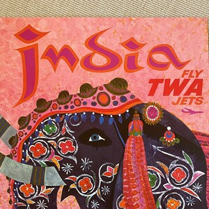 Póster Fly TWA Jets India de David Klein Original!!!!